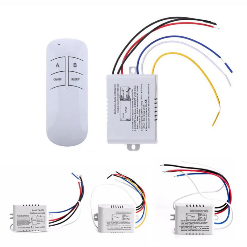  3 Port Wireless Remote Control Switch ON/OFF 220V Lamp Light Digital Wireless Wall Remote Switch Re - 4000208499011