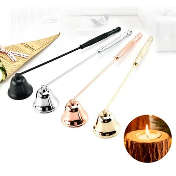 

Convenient Bell-shaped Candle Fire Extinguisher Vintage Stainless Steel Household Banquet Candle Extinguisher Handle Plumhome