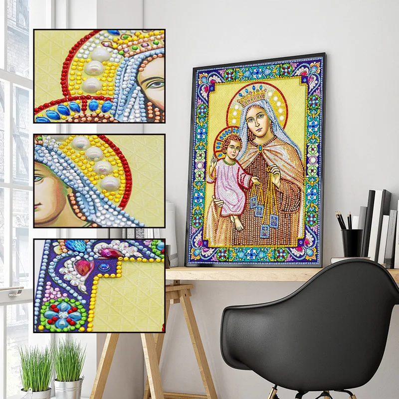 DIY 5D Diamond Mosaic Icon Diamond Painting Embroidery Big Special Stone Beadwork Pearl Crystal Orthodox Sale (21)
