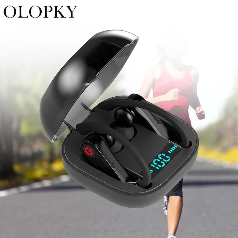 

Bluetooth Earphone Wireless Hifi Bluetooth TWS 5.0 Headphone With Dual Microphones Ear Hook With 950mAh Charging Case For Phone