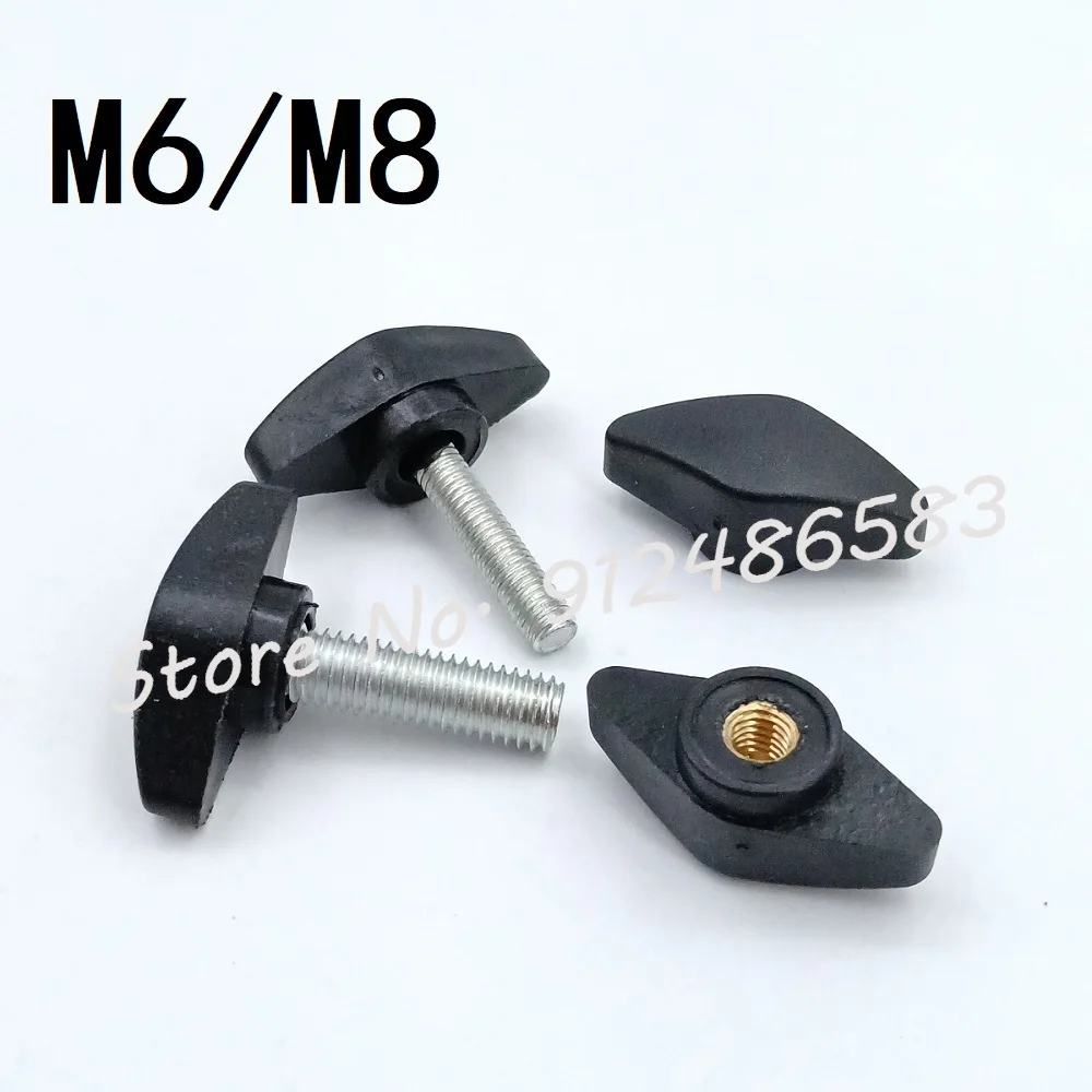 5pcs M6 M8 T Type Nylon Plastic Head Handle Thumb Screw Bakelite Bolt