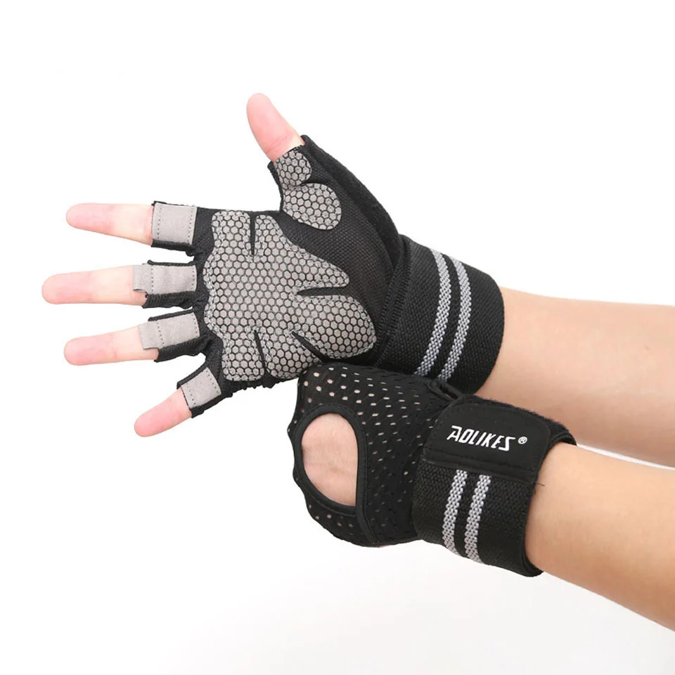 Спортивные перчатки для женщин и мужчин, дышащие противоударные фитнес-перчатки для бодибилдинга, гантели для мускуляции, тяжелая атлетика, велосипедные спортивные перчатки