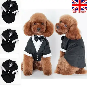 

New Charming Dog Wedding Party Tuxedo Suit Bow Tie Puppy Costume Cat Clothes