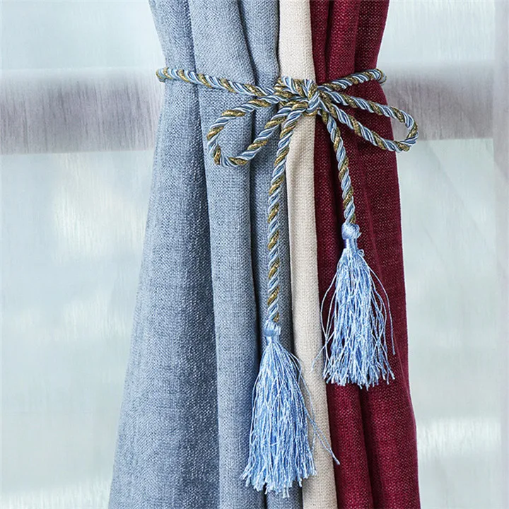 Skyblue Fasten Rope XZJJA 2-10 шт кисточкой бахрома закрепить веревку магнитный кристаллик для занавесок комнаты Аксессуары Завязки для штор украшения занавеска для дома Шнур пряжки - Цвет: Skyblue Fasten Rope