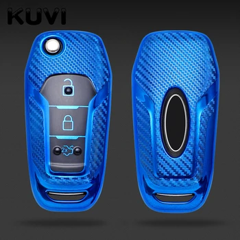 

Soft TPU Carbon Style Car Key Case Shell For Ford Fusion Fiesta Escort Mondeo Everest Ranger Auto Accessories