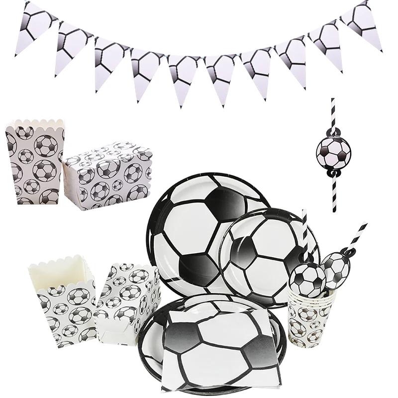 Football Birthday Party Decorations Happy Banner tableware cups plates for Themed Supplies | Дом и сад