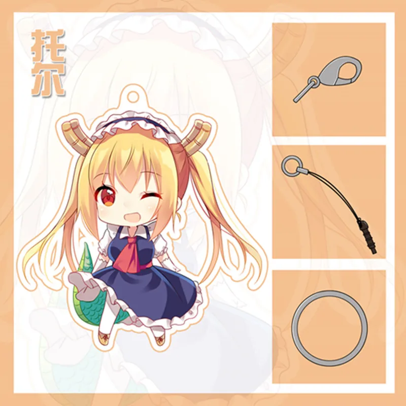 Аниме Kobayashi san Chi no Maid Dragon Torcona косплей мультфильм двойная акриловая сторона брелок