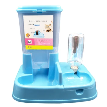 

Double Bowl Dog Feeder Automatic Water Bottle Auto Dog Food Container Dispenser Dog Treat Gamelle Chien Pet Products XX50DF