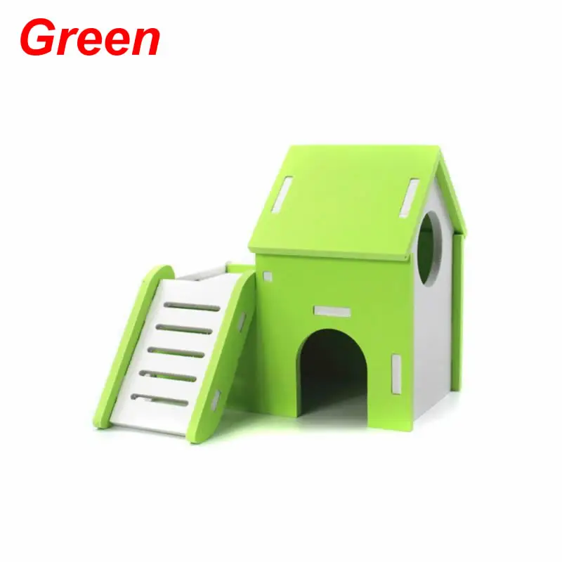 Green Дом хомяка игрушка маленький питомец двухэтажные гнегнезда ПВХ двойная вилла клетка Новинка - Цвет: Green