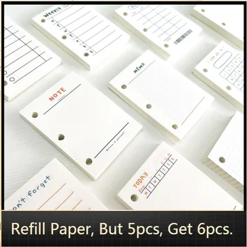

Mini 3Holes 6X8cm Refill Paper Spiral Notebook Refiller Grid Inner Pages Pocket Journal Traveler Notepad Cute Planner