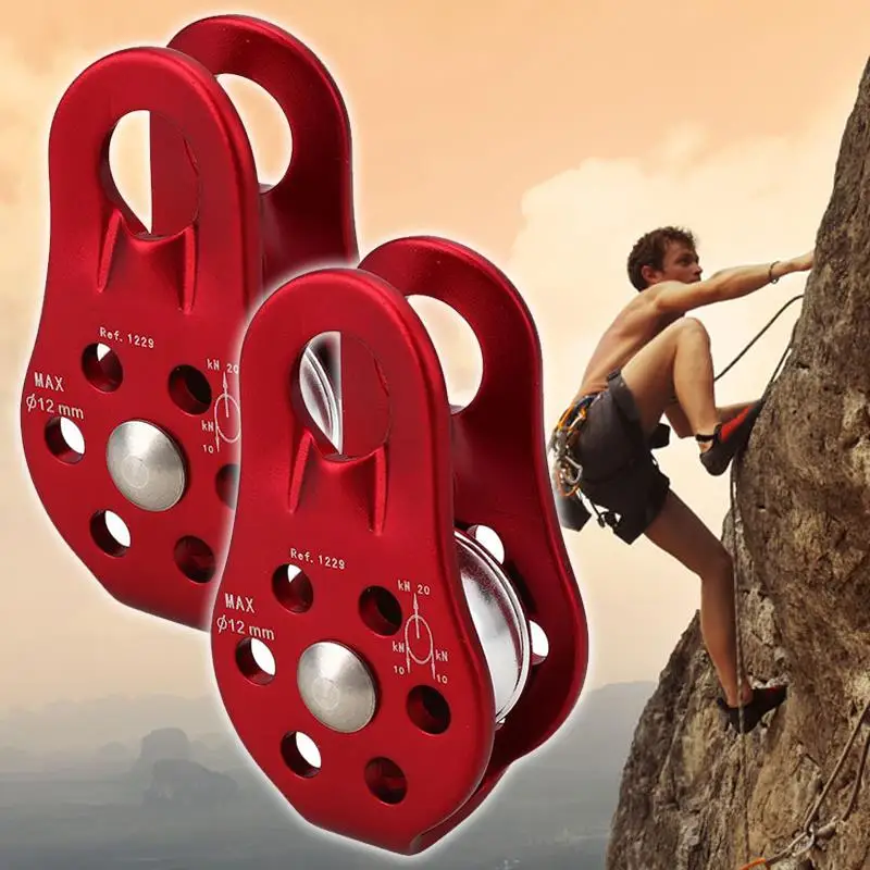 

2Pcs Outdoor Rock Climbing Rope Carabiners Pulley Fixed Side EDC Clasps Gear