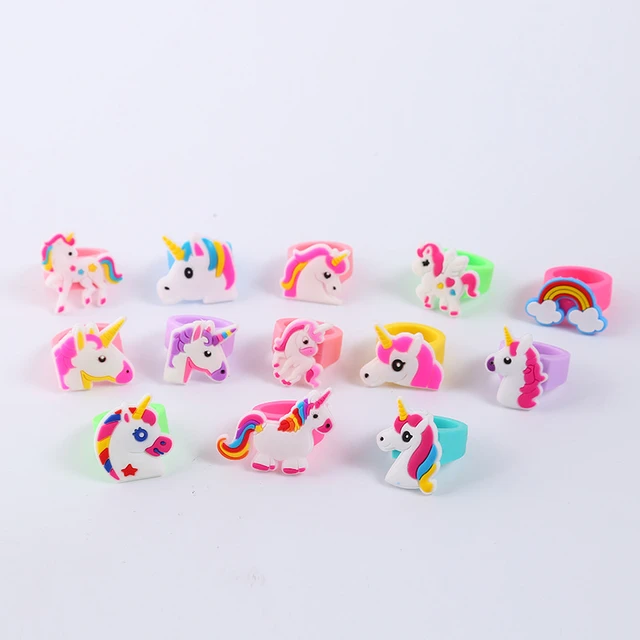 10pcs Rainbow Unicorn Party Unicornio Rubber Ring Birthday Party  Decorations Kids Baby Shower Decorations Wedding Decorations - AliExpress