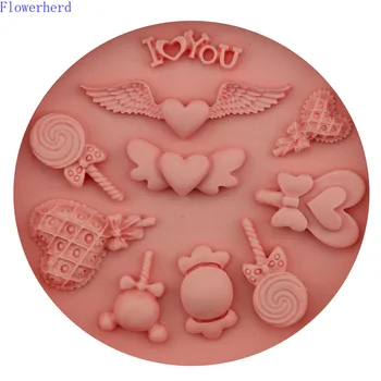

DIY Fondant Cake Silicone Mold Soap Making Wings Love Lollipop Cake Mold DIY Baking Tools Chocolate Candy Mold Cake Decorating