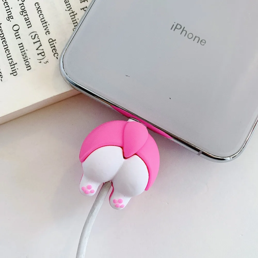 Прекрасный прикладом кабель аксессуар кабель животное укусы мультфильм USB кабель протектор для iphone 5 6 7 8 USB кабель рукав Защита