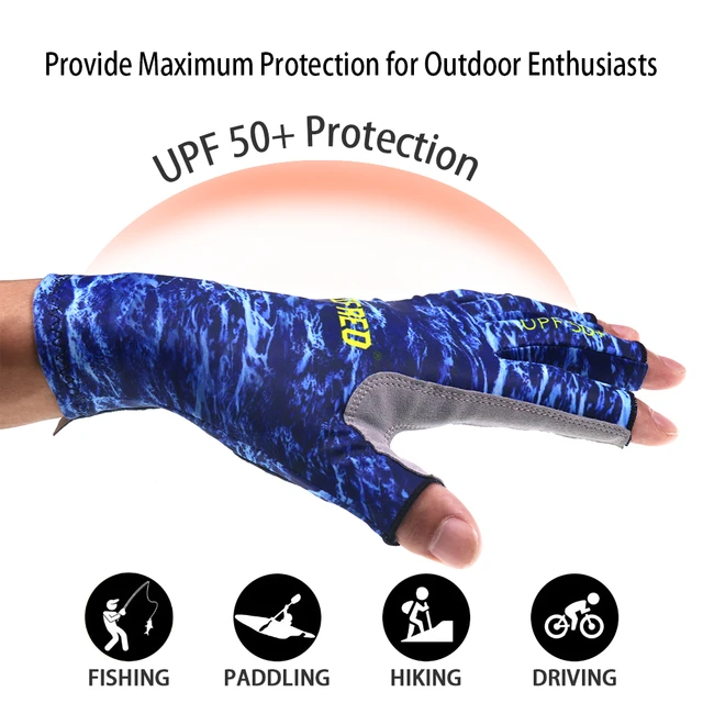 ICERIO Fishing Gloves UPF50+ UV Protection Breathable Sun Protection  Fingerless Men's Women's Gloves for Outdoor Hiking, Biking - AliExpress