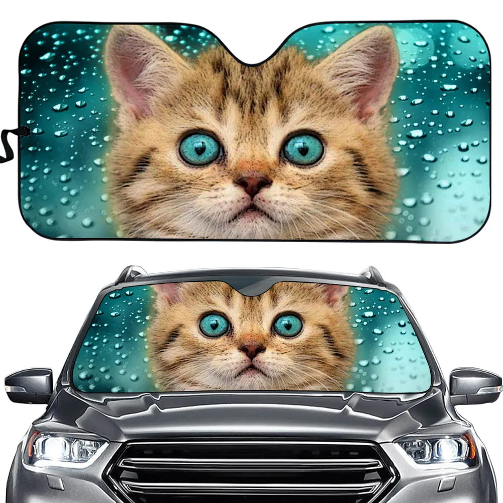 INSTANTARTS 3D Animal Cat Design Car Sun Shade Windshield for Cars Heat Reflector Sunshade Cover | Автомобили и мотоциклы