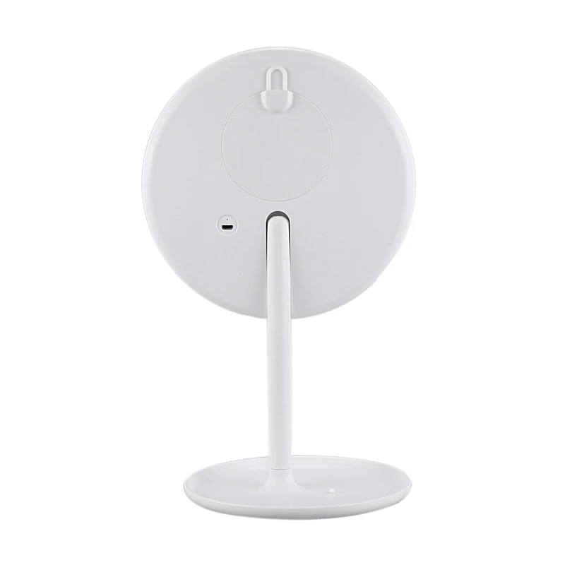 Press Table Lamp Led Mirror With Light Circular Makeup Mirror Round Shape Rotating Cosmetic Mirror Stand Magnifier Dressing Mi