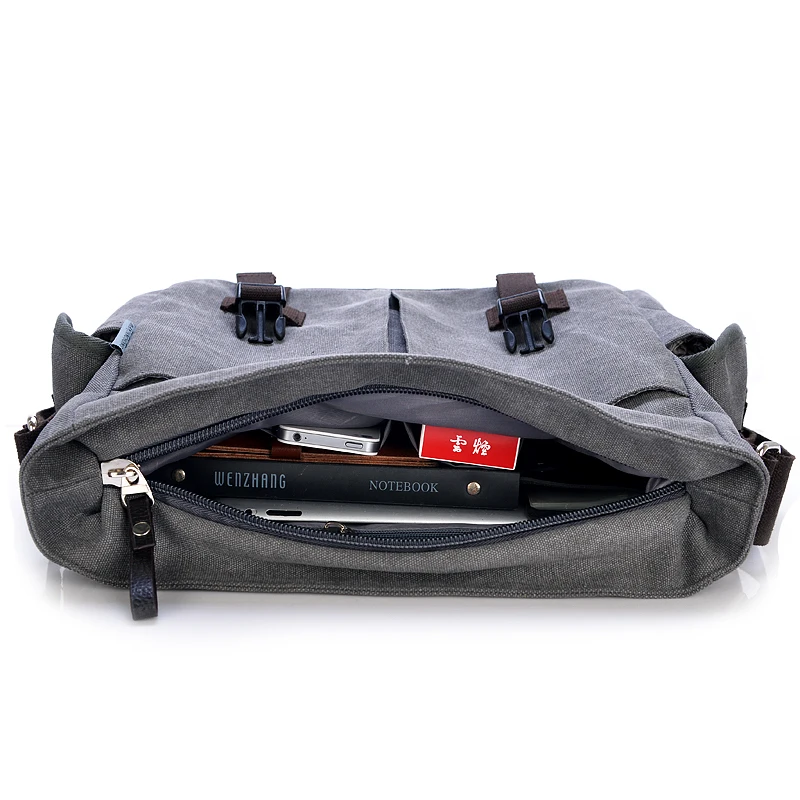 Vintage Canvas Men Messenger Bags Fashion Crossbody Shoulder Bag Male Casual Men Laptop Bag 12 Inch Leisure Handbag Satchel 1079