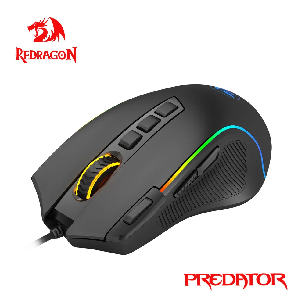 Redragon Predator M612 Usb Wired Rgb Gaming Mouse 8000 Dpi Programmable Game Mice Backlight Ergonomic Laptop Pc Computer Mouse Aliexpress