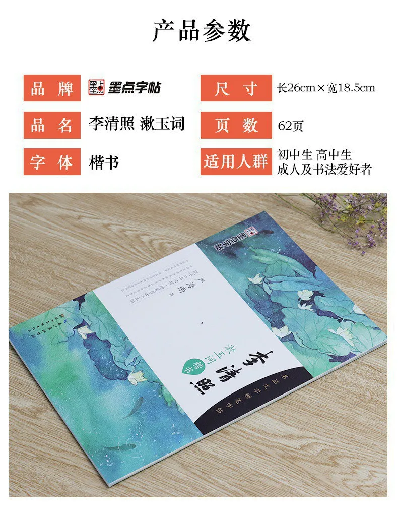 Чернильная каллиграфия мастера рукописная жесткая авторучка Li Qingzhao Shu Yu слово обычный скрипт копия каллиграфии тетради Whol