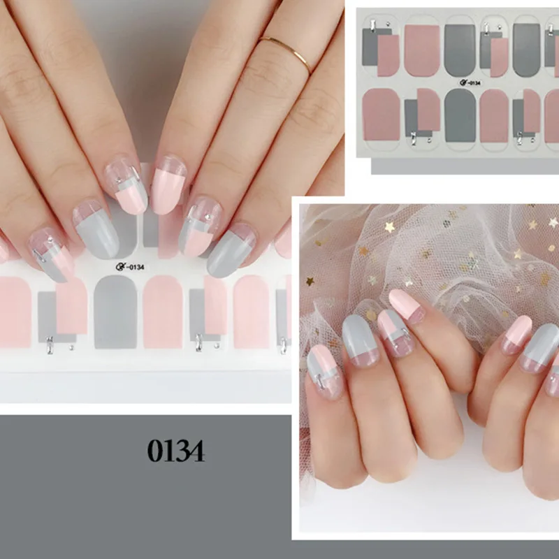 Маникюрный декор для ногтей, сделай сам, стикер с блестками для ногтей, имитация геля, наклейки, принадлежности FM88 - Цвет: 134