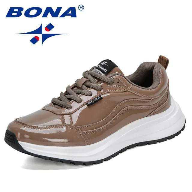 BONA 2021 New Designers Trendy Casual Flats Sneakers Ladies Fashion Comfort Platform Vulcanized Shoes Women Leisure Footwear Khaki