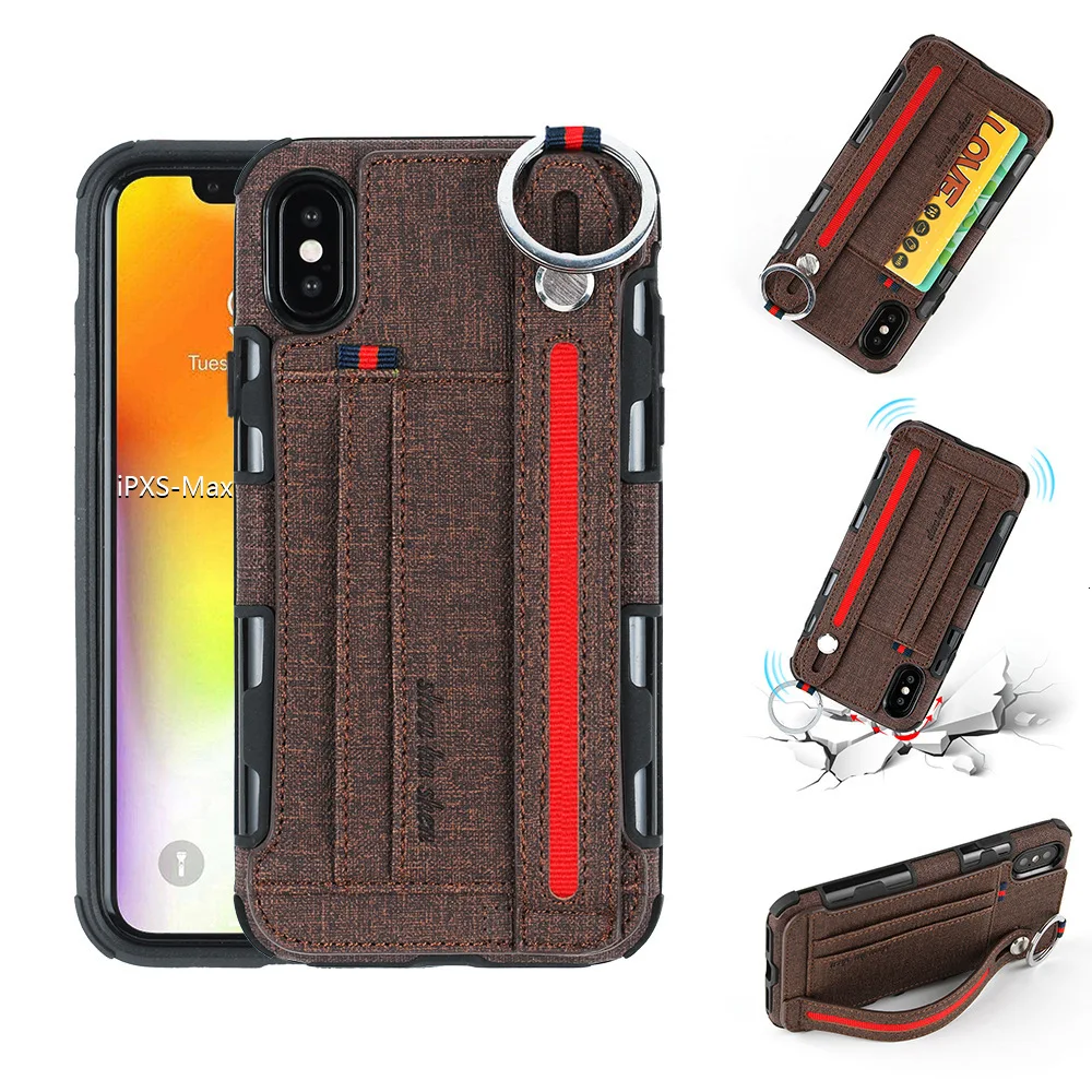 Apply To New Iphone Xs Max Defence Fall Hand Shell Apple X Bracket A Wrist Bring Plug-in Card Skin |
