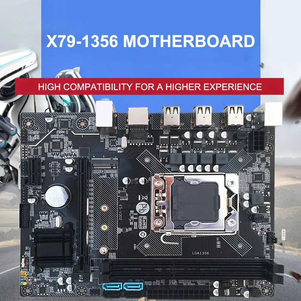 

X79 LGA 1356 Pin Desktop Base Plate RECC DDR3 Server CPU Stable Motherboard 21.6*17CM U Six-core Hm65 Chip
