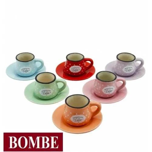 12 шт. разноцветная кофейная чашка в комплекте. Bombe фарфоровый набор для 6 человек