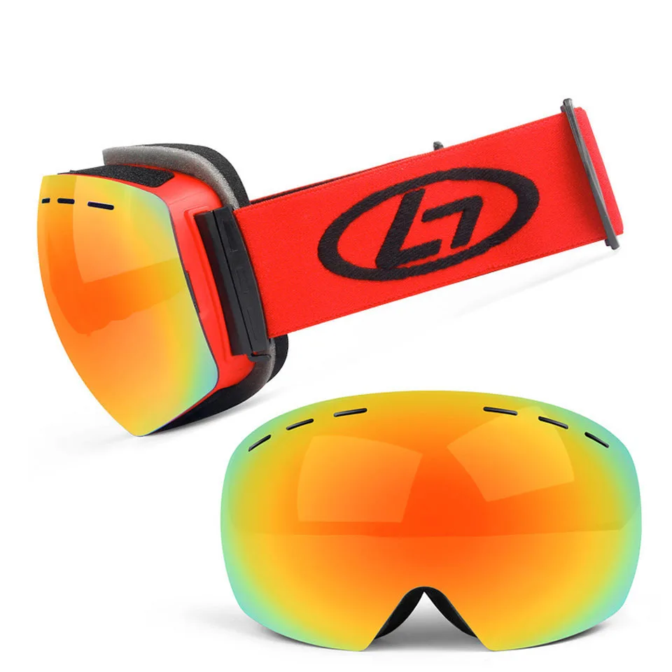 Снежные очки для сноуборда, противотуманные сферические линзы, большие лыжные очки для мужчин и женщин, Молодежные лыжные очки, шлем, защита UV400
