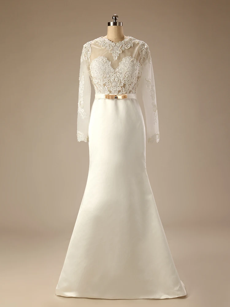 

robe de soirÃ©e de mariage Sexy Long Sleeves Open-back Wedding Dresses 2021 Long White Bridal Gown Real Sample