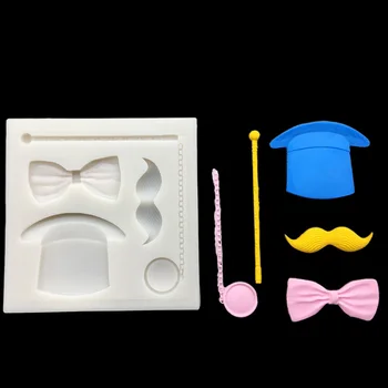 

Beard Top Hat Stick Gentleman Silicone Sugarcraft Mold Chocolate Cupcake Baking Fondant Cake Decorating Tools