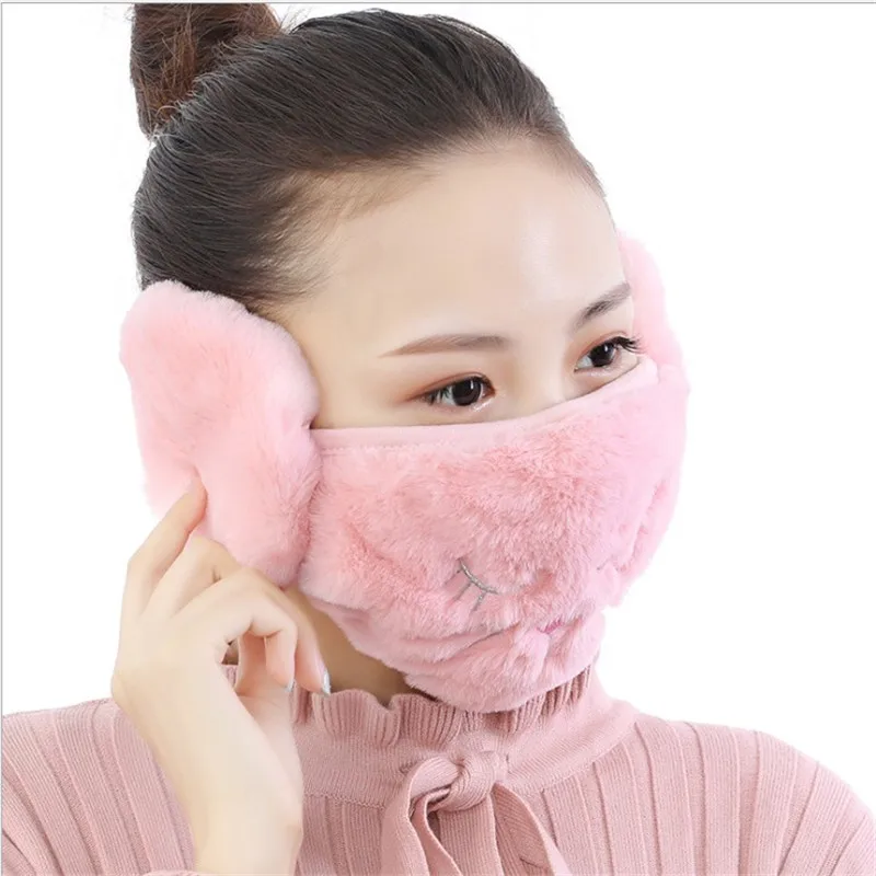 

Winter Dustproof Women Mask Ear Protection And keep Warm Two-in-one Masks Mouth Face Mask 2020 Girl Women Mouth Masks