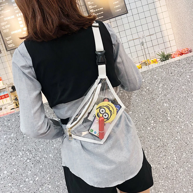 Transparent PVC Waist Bag for Women 2020 Fashionable Summer Beach Travel Female Fanny Pack Crossbody Chest Bag Banana Pack