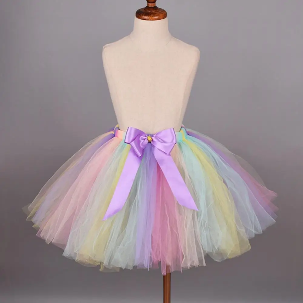 

New Pastel Rainbow Unicorn Tutu Skirt for Girls Baby Unicorn Birthday Party TUTUS Kids Halloween Costume Photo Props Newborn-12Y