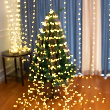 Thrisdar 10X2M 200 LED Kerst Koper Lichtslingers Boom Rotan Outdoor Tuin Wedding Party Holiday Fairy Light guirlande Thrisdar 10X2M 200 LED Kerst Koper Lichtslingers Boom Rotan Outdoor Tuin Wedding Party Holiday Fairy Light guirlande