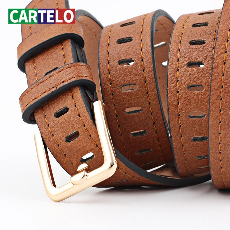 

CARTELO Jeans belt decoration elegant student retro jean new design ladies belt Personalized trouser belt with pin buckle