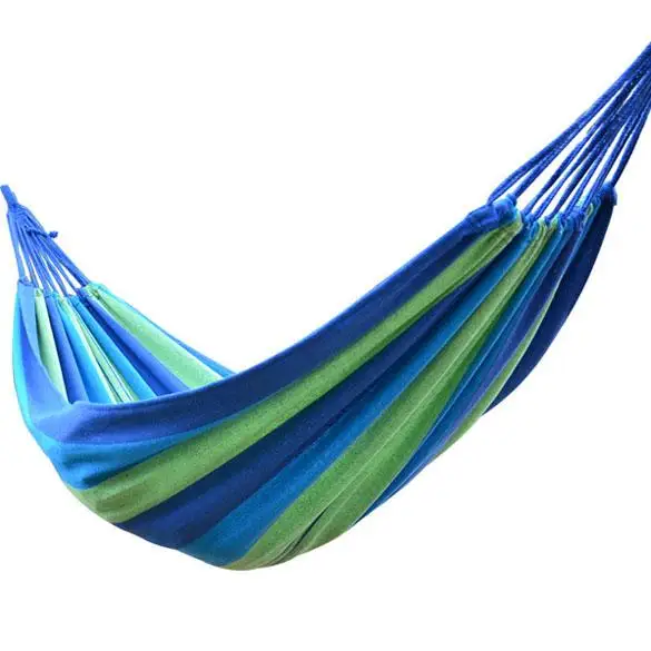 Outdoor Hammock Portable Swing Canvas Stripe Hang Bed Hammock Garden Outdoor Home Swing Beds Lazy Chair Camping Hammock Bed