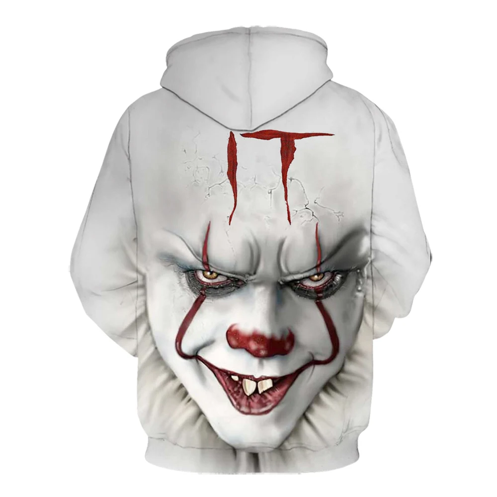 Толстовки Харадзюку С 3D принтом из фильма ужасов клоуна, Мужской пуловер Фредди Джейсона, повседневная куртка, брендовые толстовки