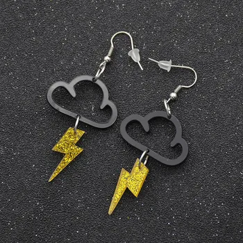 

Fashion Cloud Lightning Earring New Acrylic Cute Cloud Lightning Earrings Hot Charm Drop Dangle Women Girls Fashion Jewelry