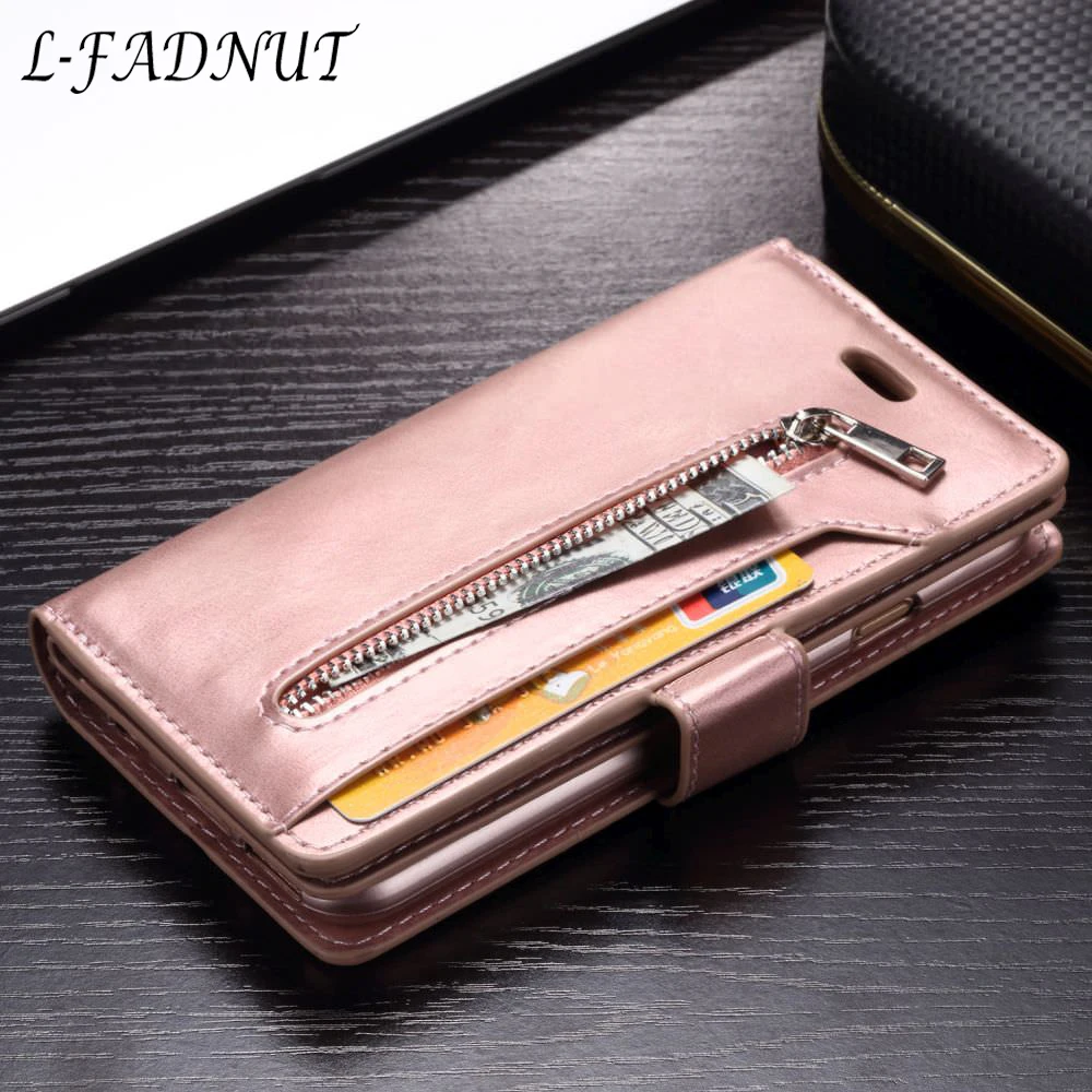 L-FADNUT For iPhone X Xr Xs Max Vintage Zipper Wallet Case Flip Holder Leather Cover For iPhone 8 7 6S 6 Plus 5 5S SE Coque Capa L-FADNUT For iPhone X Xr Xs Max Vintage Zipper Wallet Case Flip Holder Leather Cover For iPhone 8 7 6S 6 Plus 5 5S SE Coque Capa