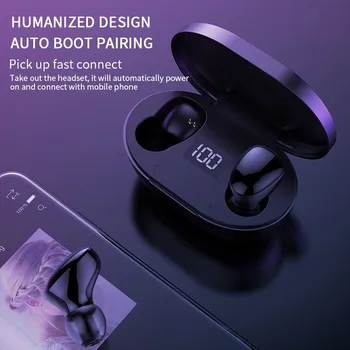 

Wireless Earphones LED Power Display Call Noise dual Mic Bluetooth Earphones HD Stereo Bluetooth Headohones Sports Headset