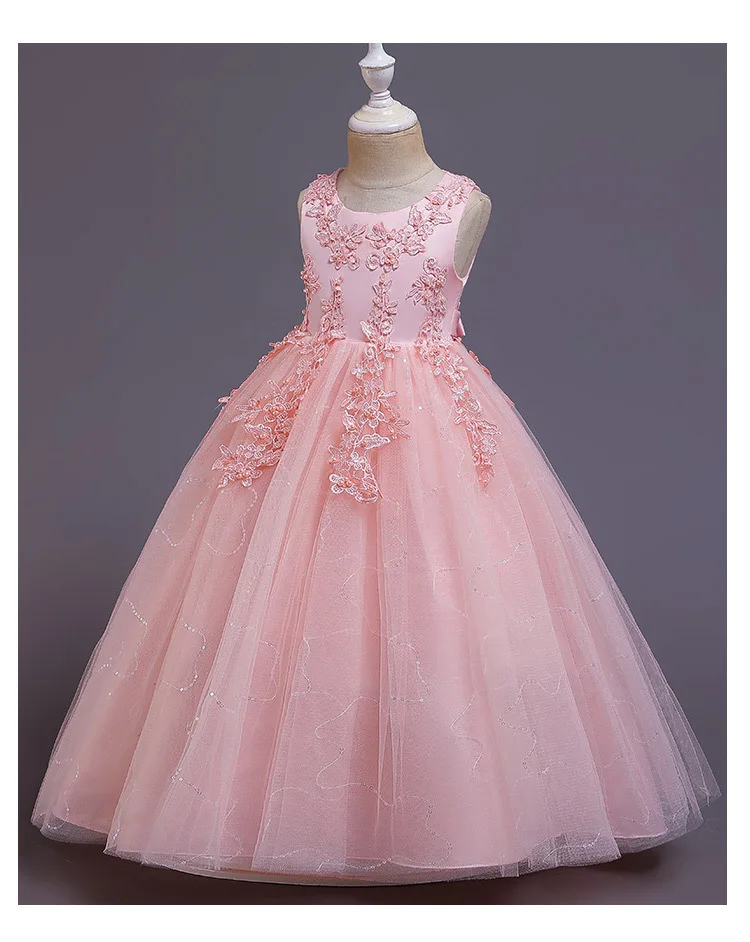 Kids Dresses For Girls Lace Dress Embroidered Gown Princess Clothes Children Formal Evening Party Flower Girls Wedding Vestidois beautiful baby dresses