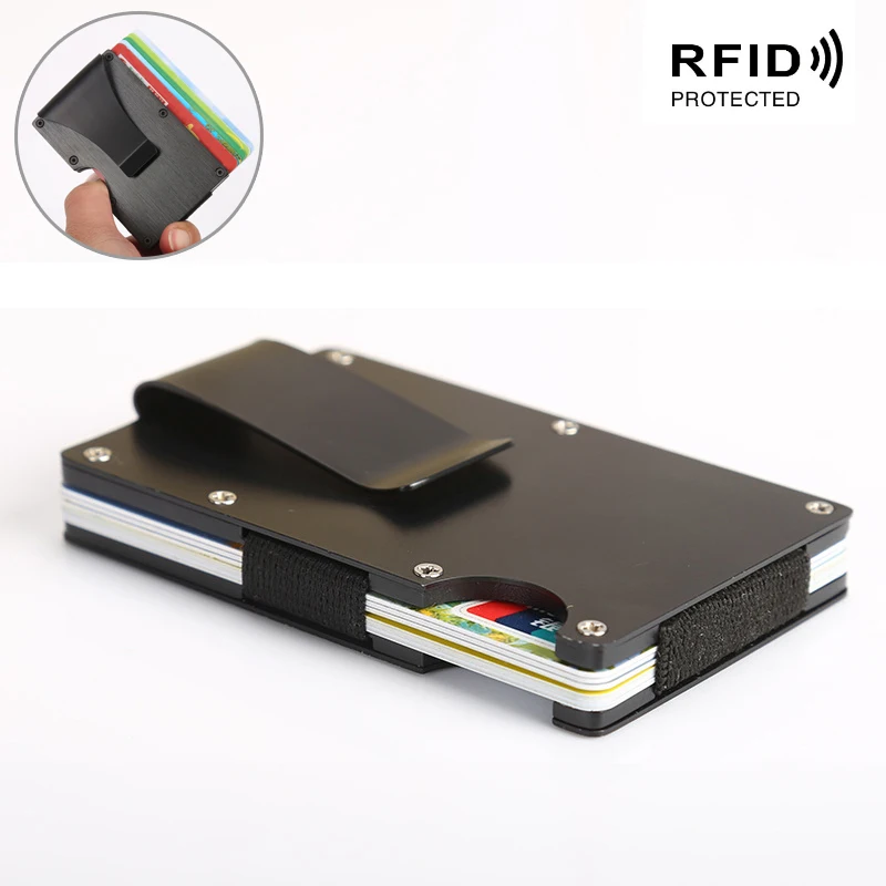 

LILY QUEEN Men Women RFID Credit Card Holder Business Solid Luxury Cards Case Aluminium Alloy Metal