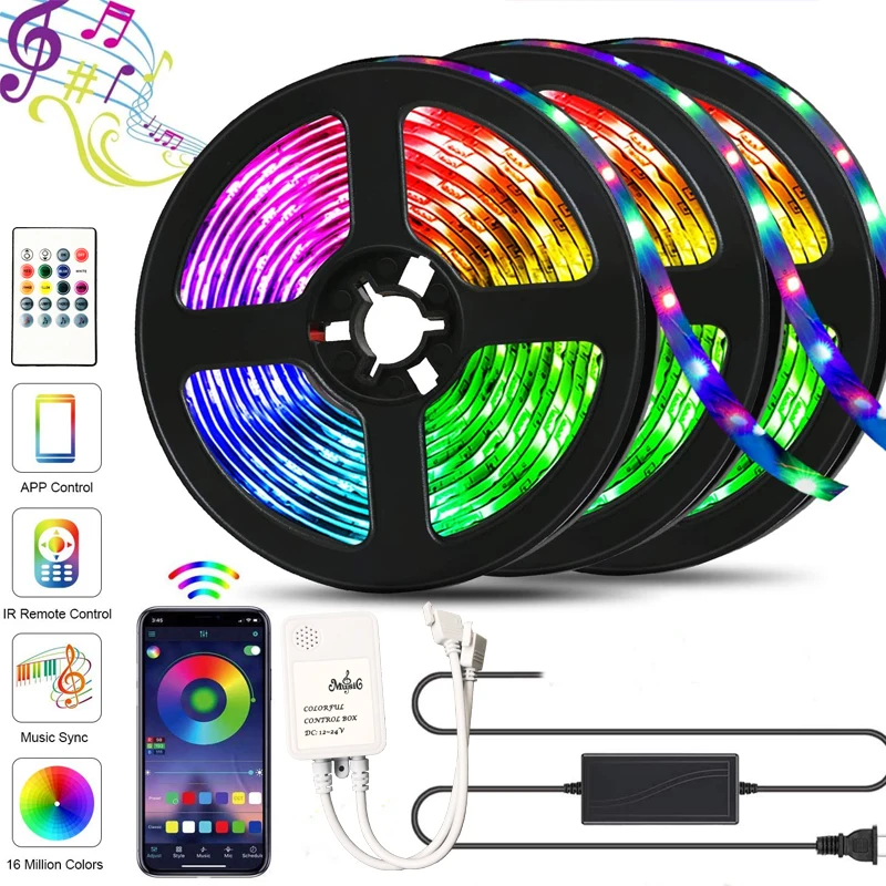 Светодиодный ленточный светильник 12 в 24 красный RGB светодиодный с полоской s