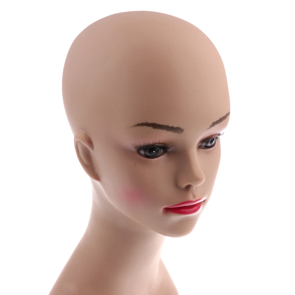 PVC Plastic Female Mannequin Head Fashion Manikin Model for Wigs Hat Necklace Glasses Scarf Display Stand Jewelry Rack