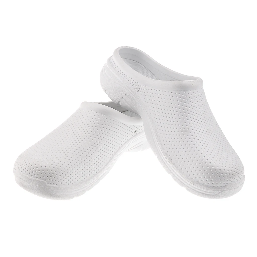 EVA Man Ladies Slip On Low Wedge Hospital Garden Nursing Clogs Mules Comfort Shoes White rain day shoes summer