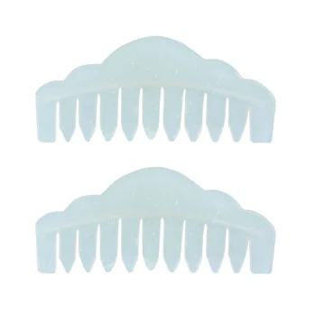 

2pcs Wave Design Jade Stone Head Therapy Massage Hair Comb Scalp Massager