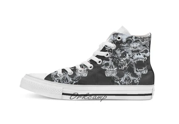 

skull shirt Custom Casual High Top lace-up Canvas shoes sneakers Drop shipping