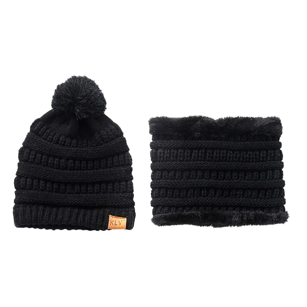 Зимняя теплая шерстяная шапка унисекс с помпоном, шерстяная шапка для мальчиков и девочек, зимние аксессуары, шапка и шарф, подарок для девочек, вязаная шапка